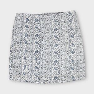 Free People Floral Print Mini Pencil Skirt Womens Size 10 Blue White Lined